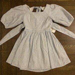 Bardot Junior Mini Stripe Dress in Blue Stripe Size 14Y